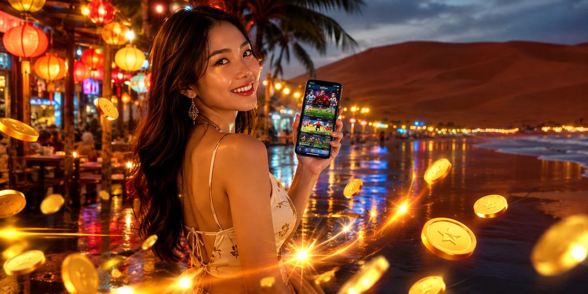 Không khí cá cược thể thao tại chợ đêm Mũi Né bên bờ biển nhộn nhịp về đêm